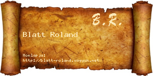 Blatt Roland névjegykártya